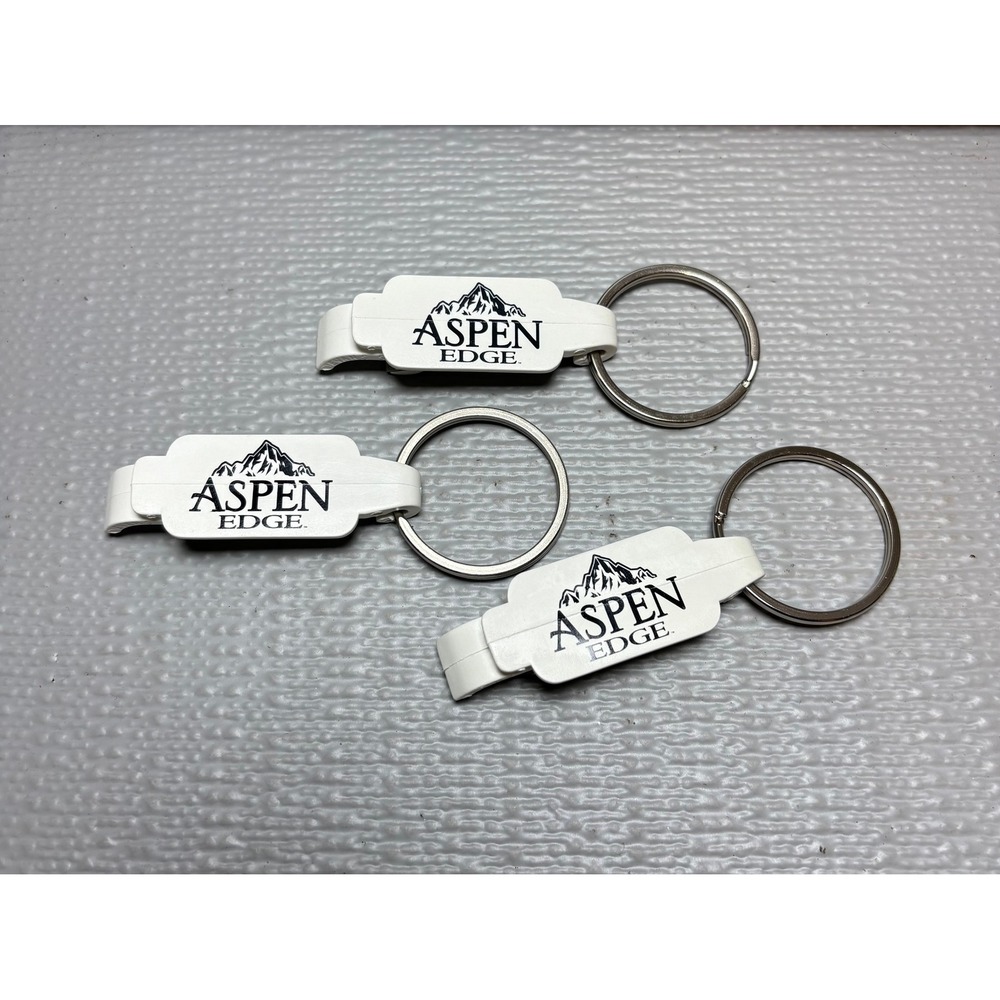 Set of 3 Aspen Edge Beer Bottle Opener Keychain White Mountain Logo Drive Sober